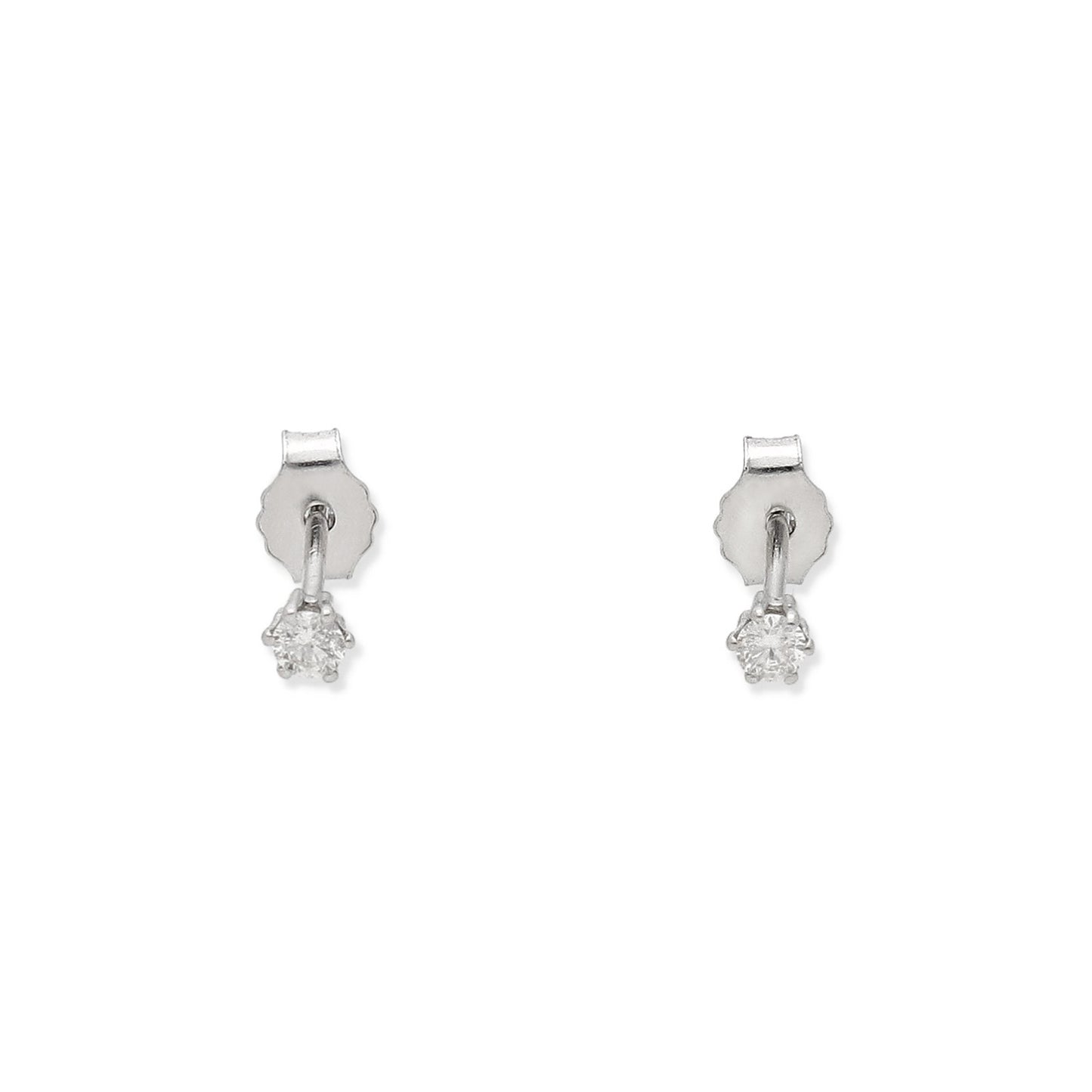 Pendientes Luz en Oro Blanco 18K con Diamante en Garra