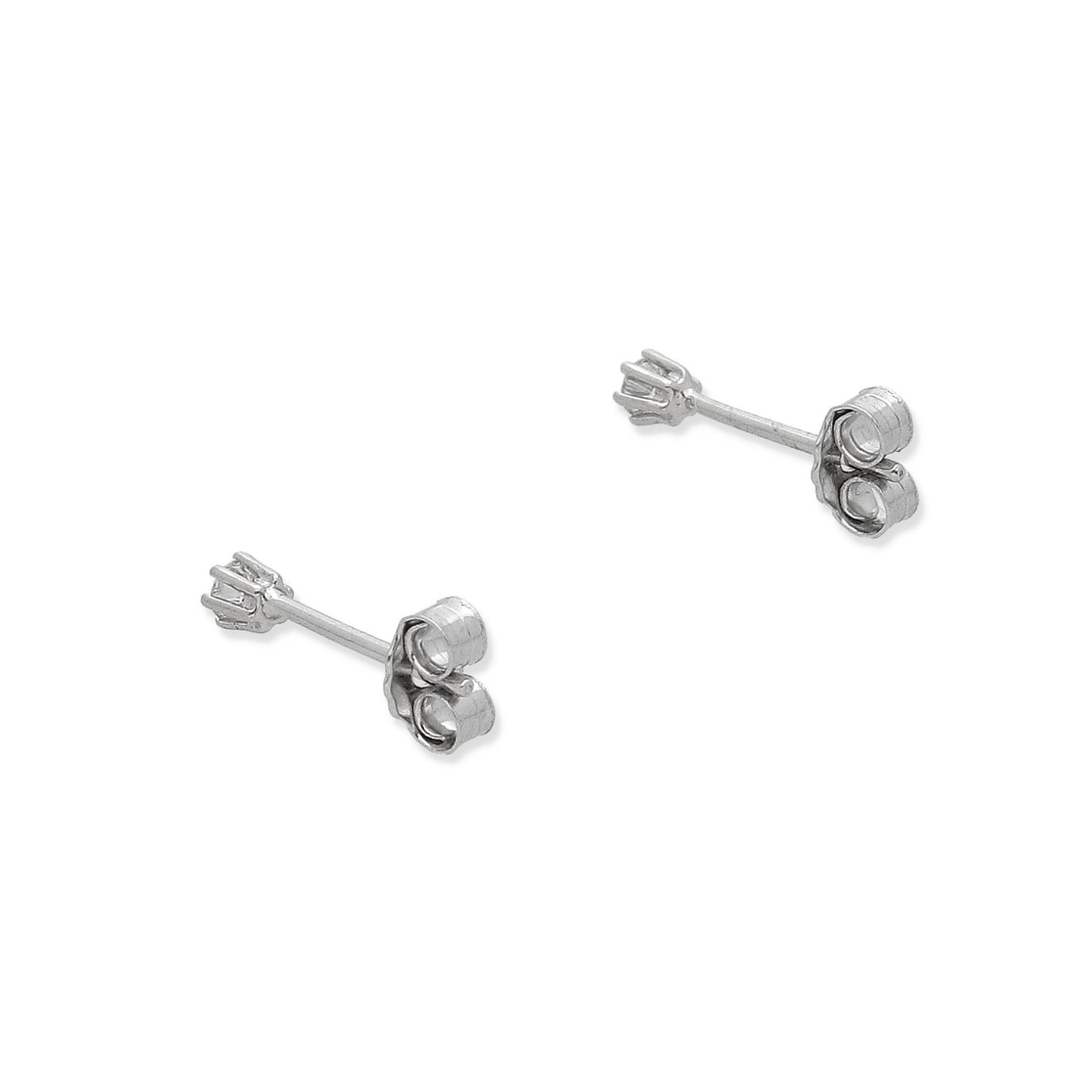 Pendientes Luz en Oro Blanco 18K con Diamante en Garra