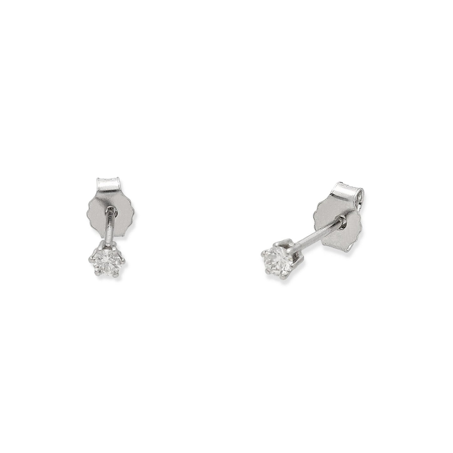 Pendientes Luz en Oro Blanco 18K con Diamante en Garra