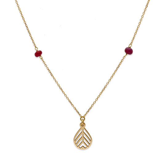 Gargantilla Gota con Rubíes en Oro de Ley 18K