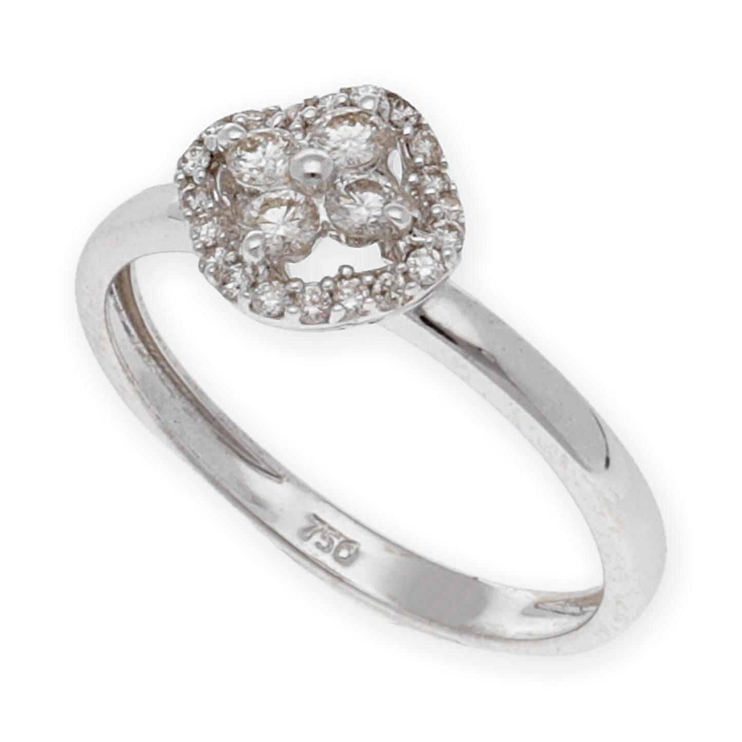 Anillo Blanca de Compromiso en Oro Blanco 18k con Diamantes