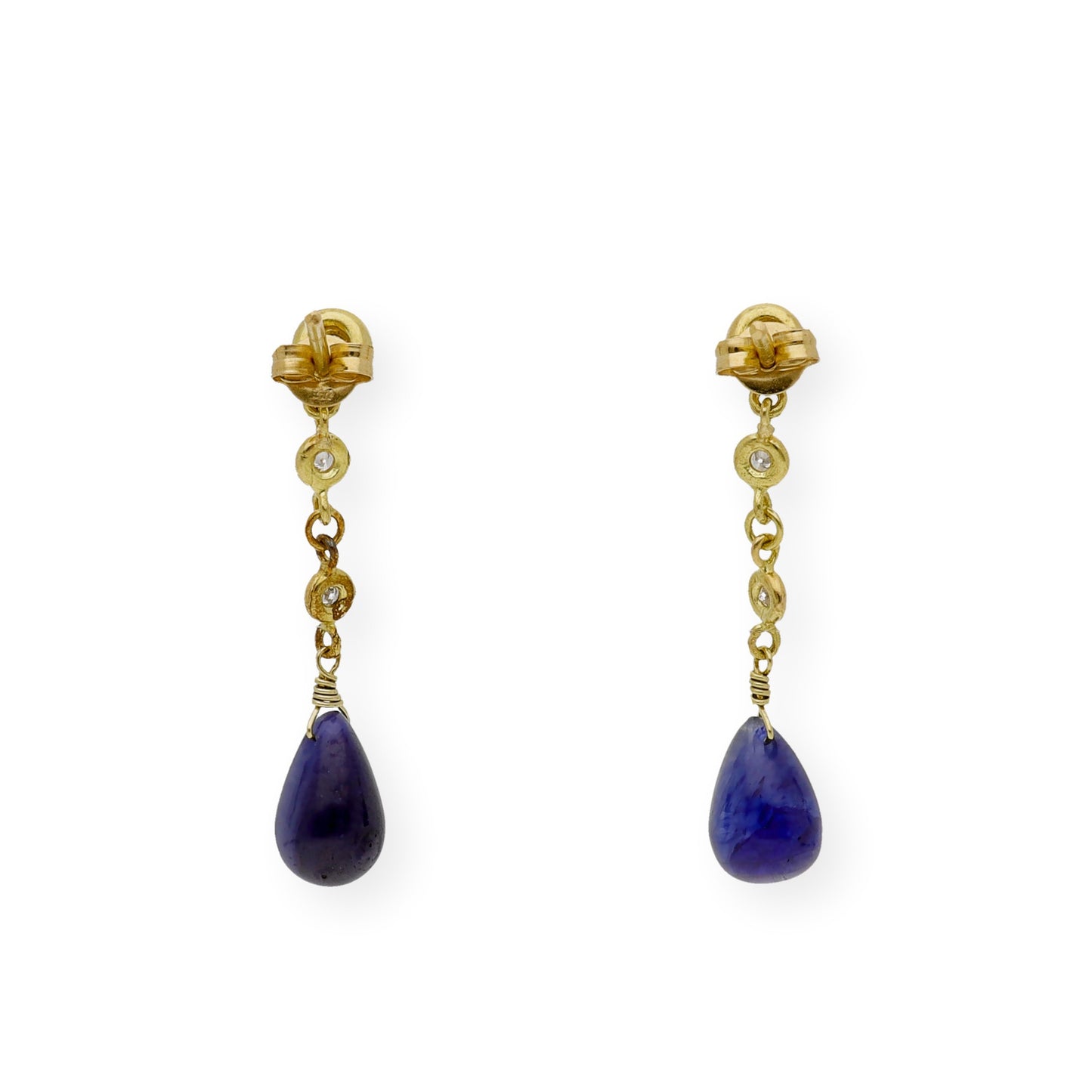 Pendientes Triadama en Oro de Ley 18K con Diamantes y Zafiros