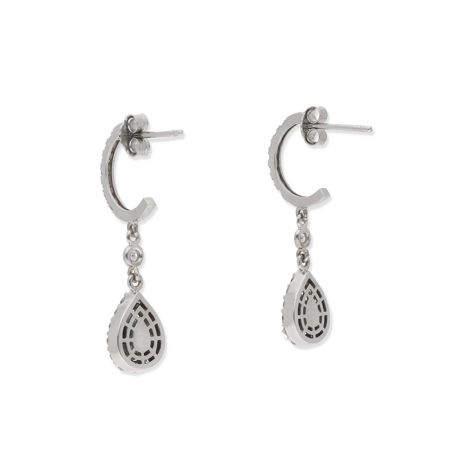 Pendientes Neptuno con Diamantes y Zafiros en Oro Blanco 18k