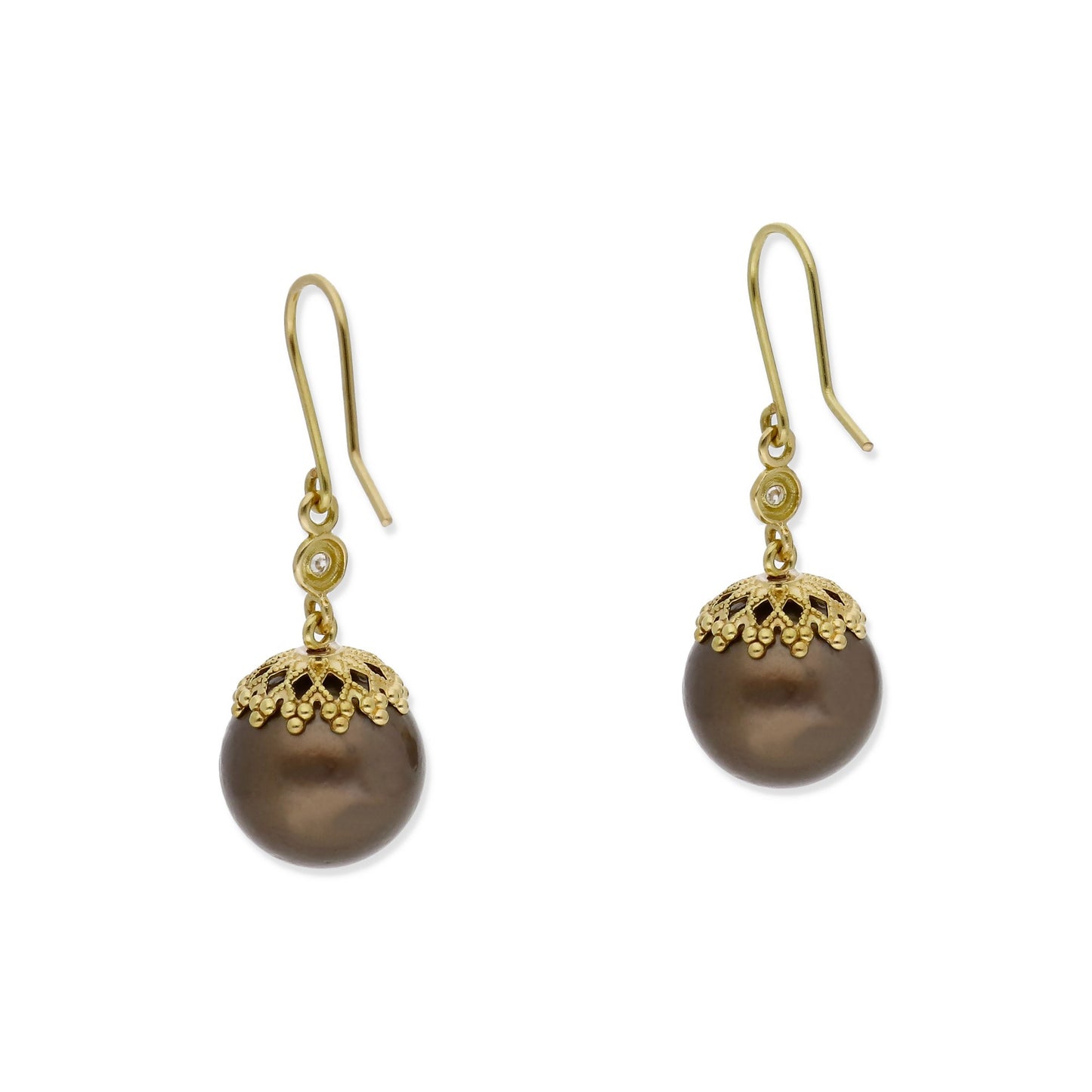 Pendientes con Perlas Tahití y Diamantes modelo Selene