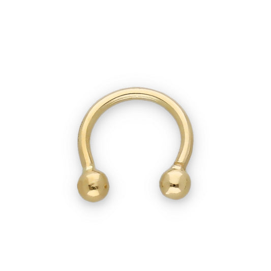 Piercing Circular 10.40mm en Oro de Ley 18k de Doble Bola