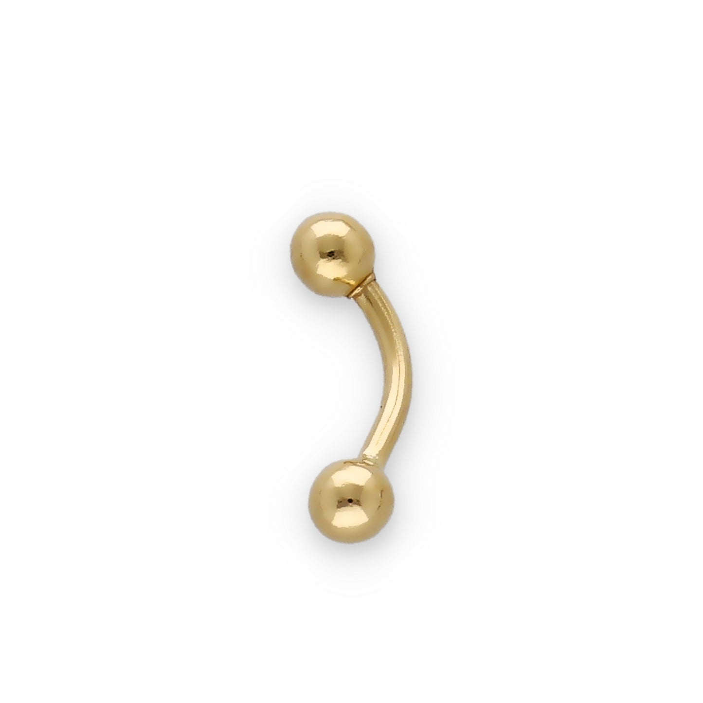 Piercing de Ceja en Oro de Ley 18k de Doble Bola