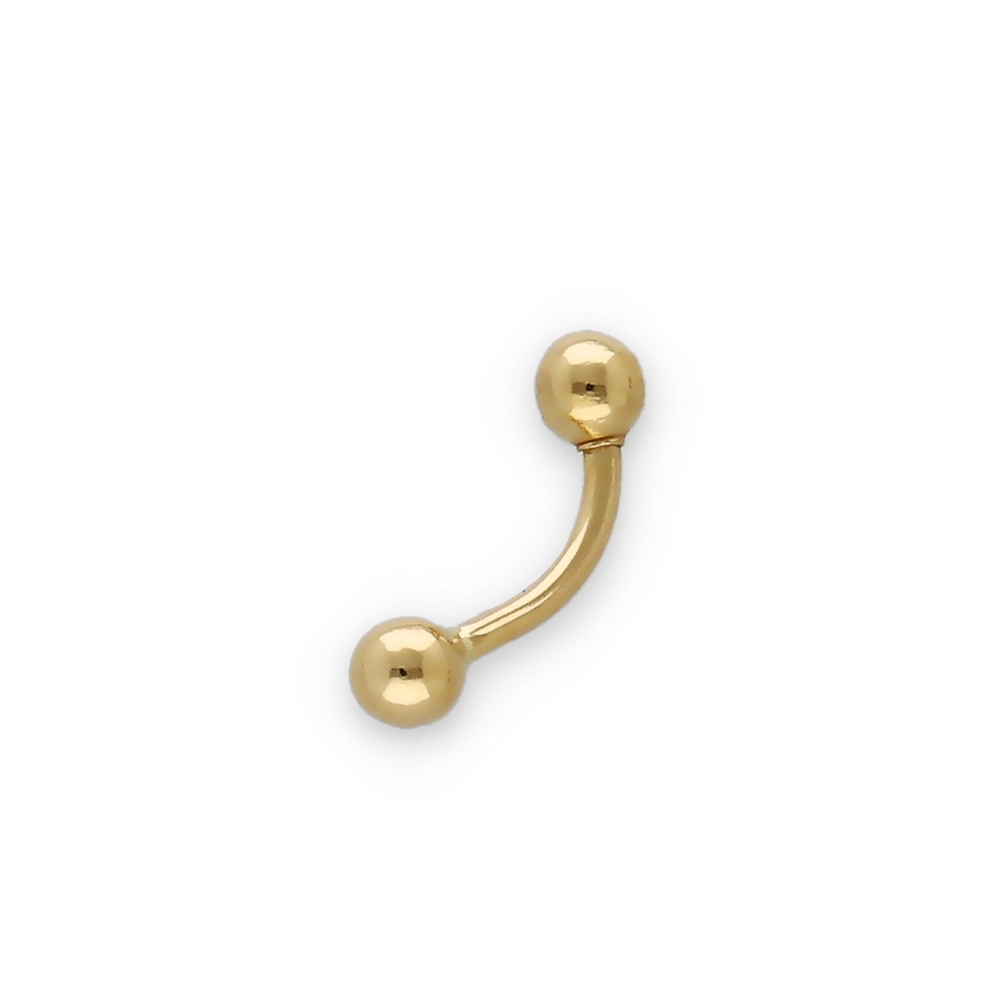 Piercing de Ceja en Oro de Ley 18k de Doble Bola
