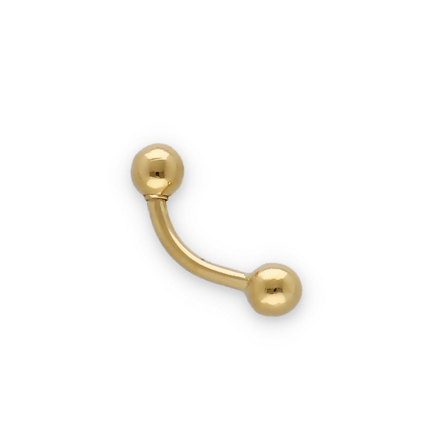 Piercing de Ceja en Oro de Ley 18k de Doble Bola