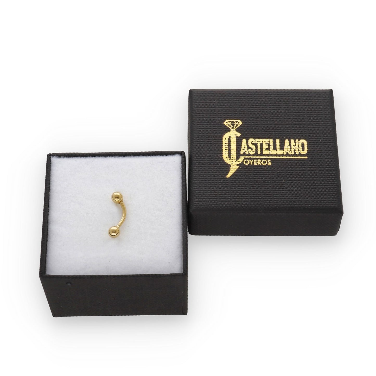 Piercing de Ceja en Oro de Ley 18k de Doble Bola
