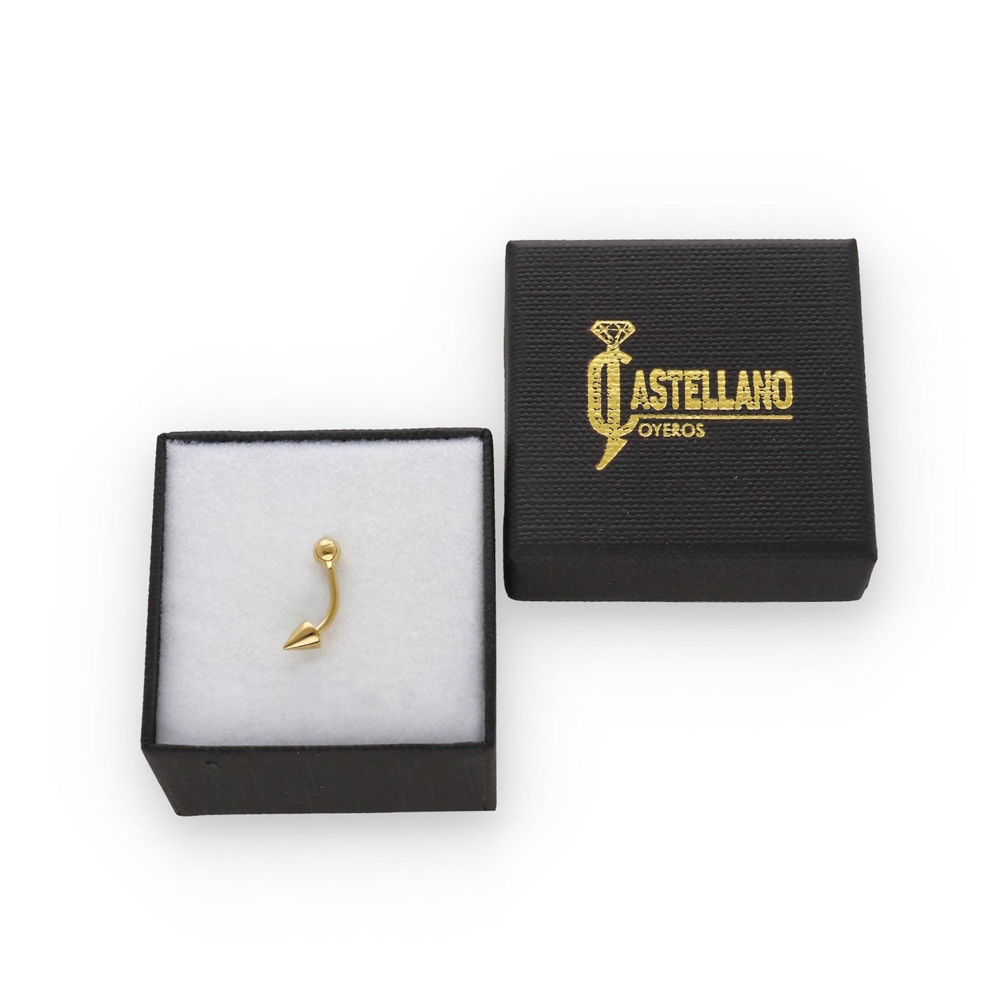 Piercing de Ceja en Oro de Ley 18k de Cono y Bola