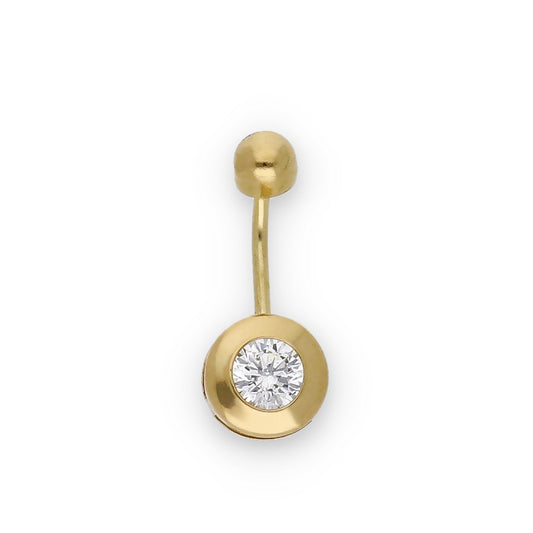 Piercing de Ombligo en Oro de Ley 18K con Circonita 8.30mm