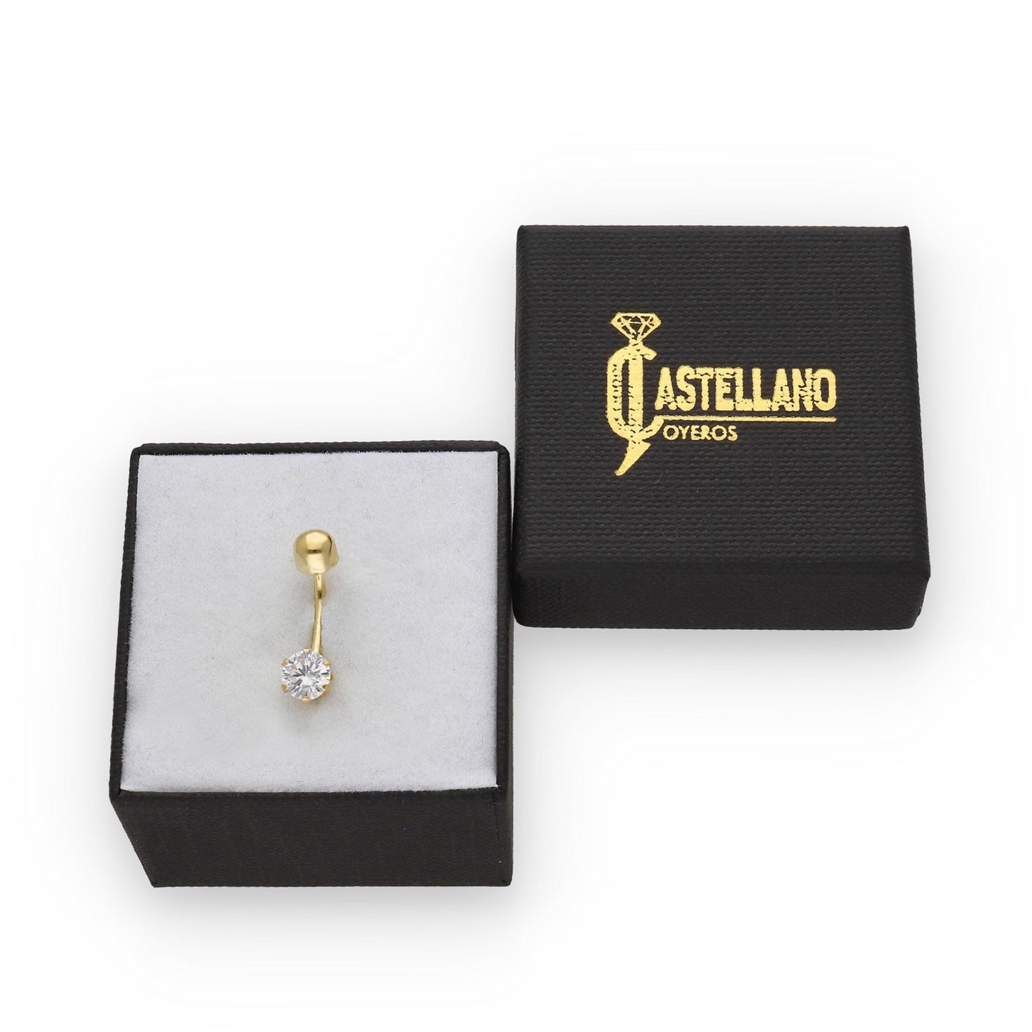 Piercing de Ombligo en Oro de Ley 18K con Circonita en Garra 5.60mm