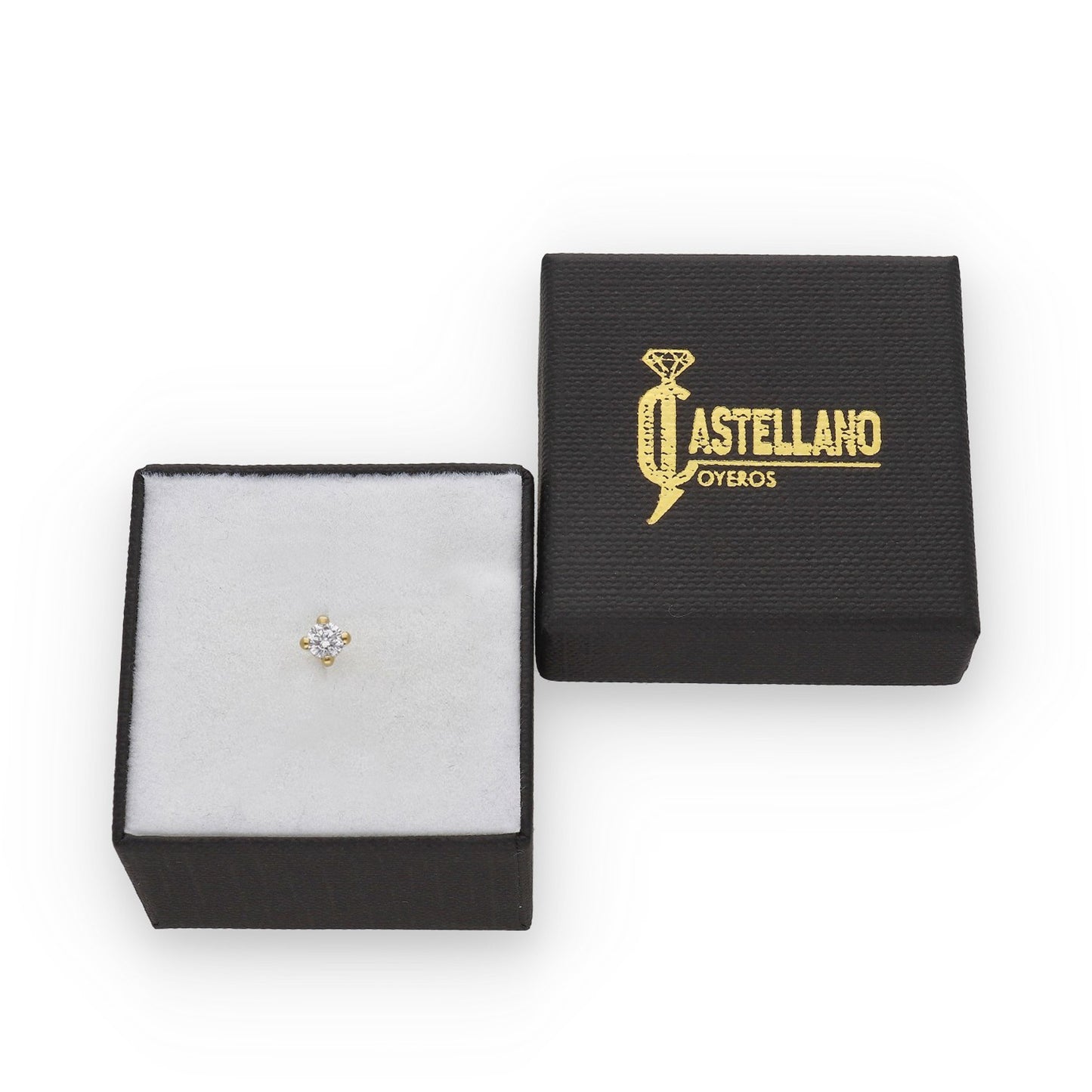 Piercing de Nariz en Oro de Ley 18k con Circonita 4.30mm