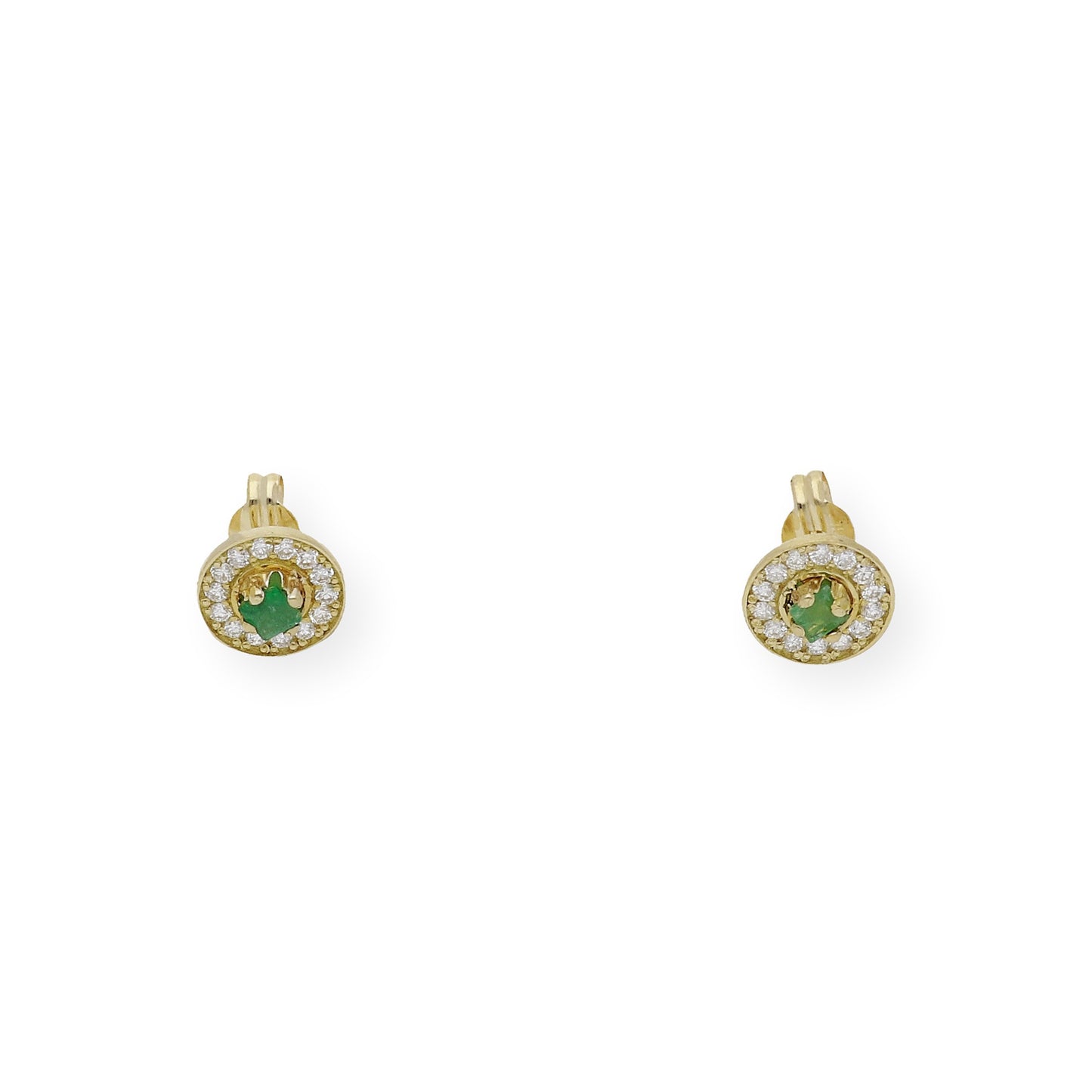 Pendientes de Oro con Diamantes y Esmeraldas