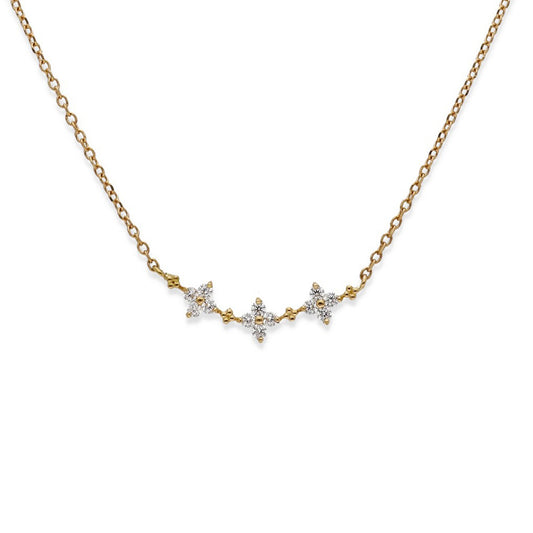 Collar Stellar en Oro de Ley y Circonitas Brillantes