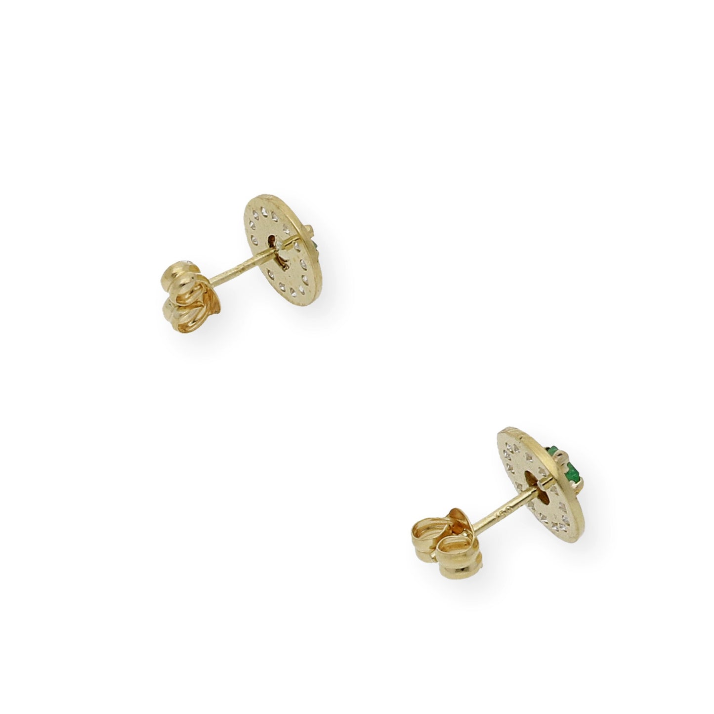 Pendientes de Oro con Diamantes y Esmeraldas