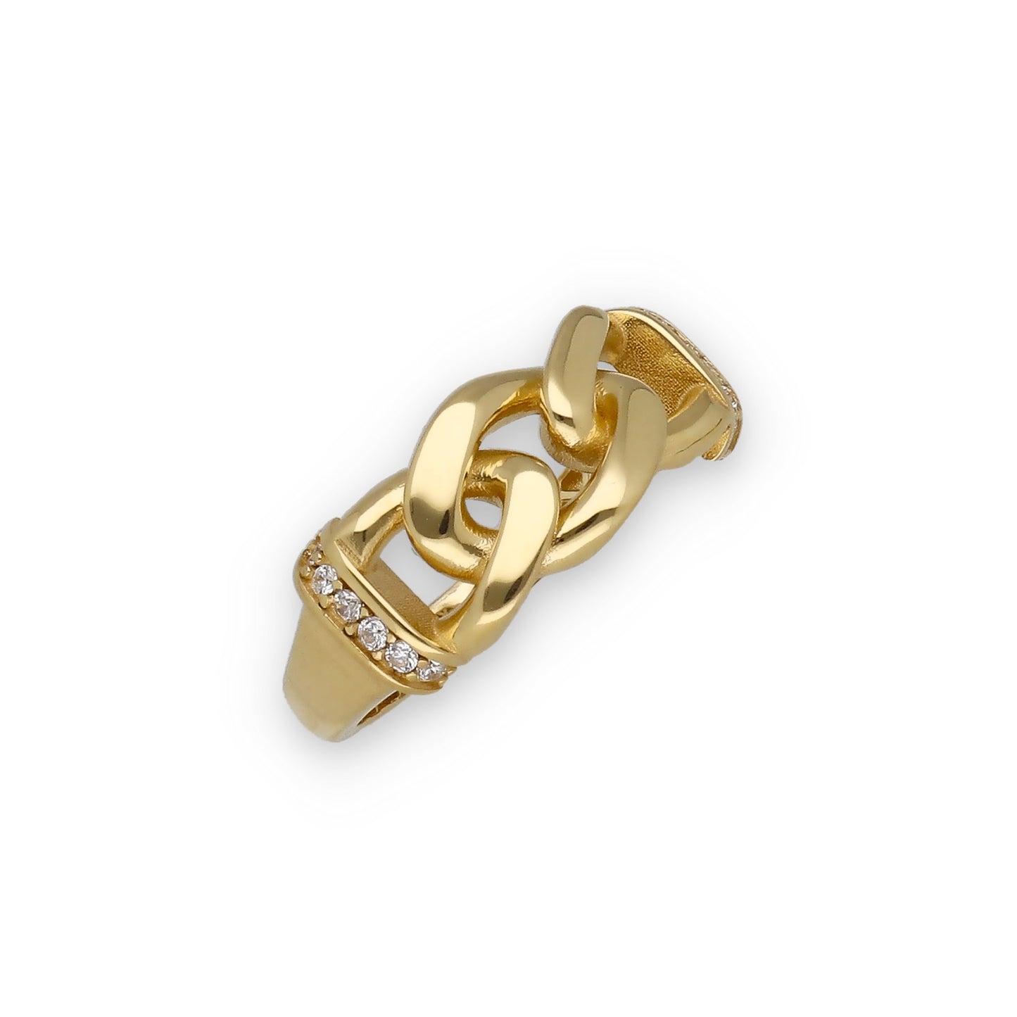 Anillo Entrelazado en Oro de Ley y Circonitas Modelo Klein