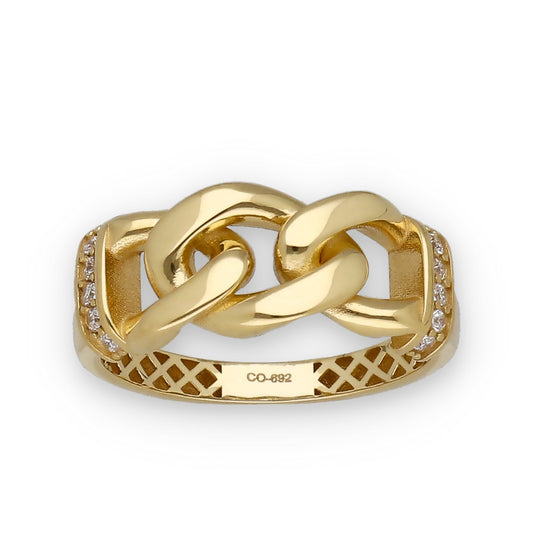 Anillo Entrelazado en Oro de Ley y Circonitas Modelo Klein