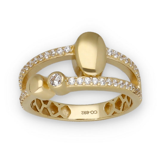 Anillo Modelo Egan en Oro de Ley y Circonitas