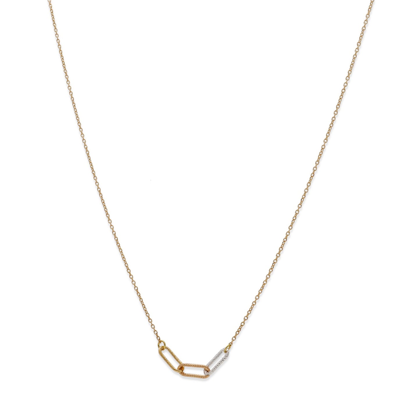 Collar de Eslabones Modelo Helle en Oro Bicolor