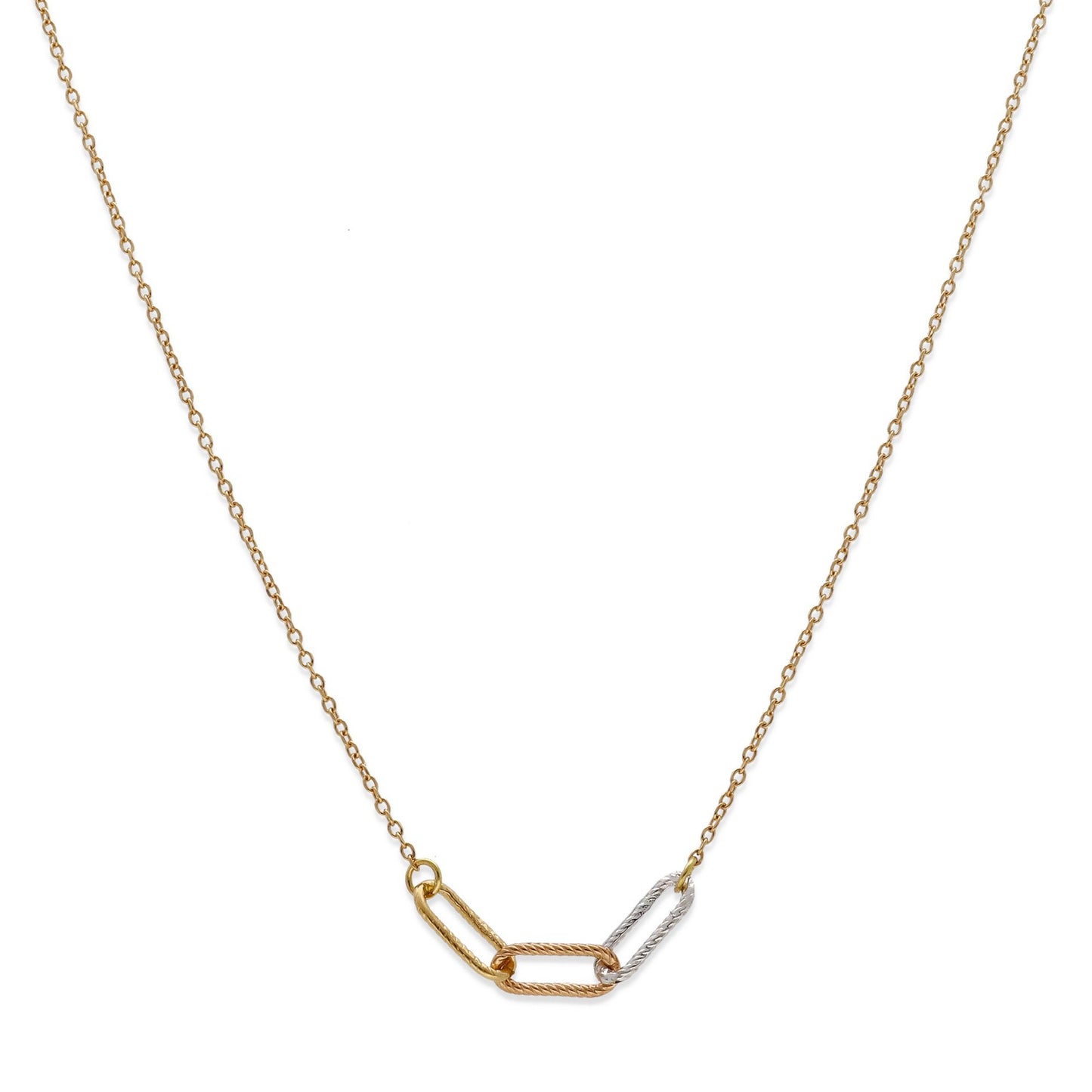Collar de Eslabones Modelo Helle en Oro Bicolor
