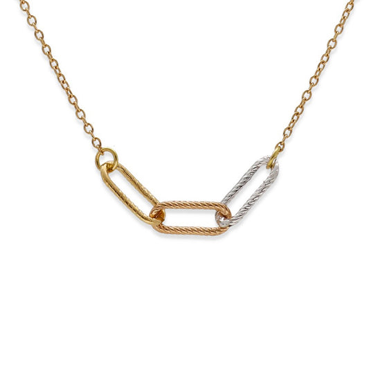 Collar de Eslabones Modelo Helle en Oro Bicolor