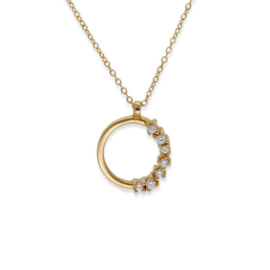 Collar con Colgante Modelo Circus en Oro y Circonitas