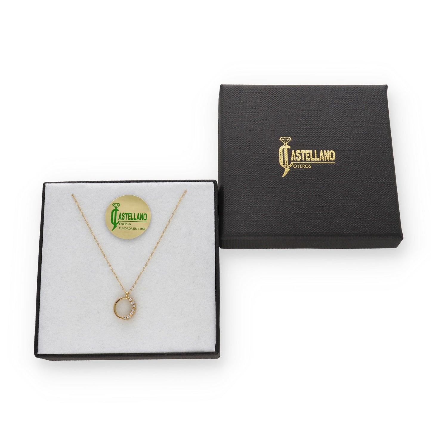 Collar con Colgante Modelo Circus en Oro y Circonitas