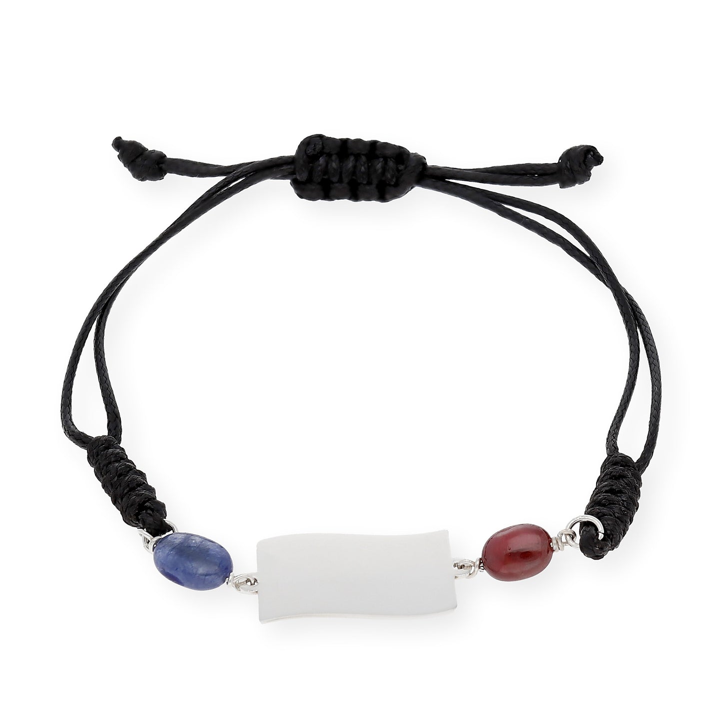 Pulsera Macramé Reino Unido en Plata Esmaltada y Piedras de Color
