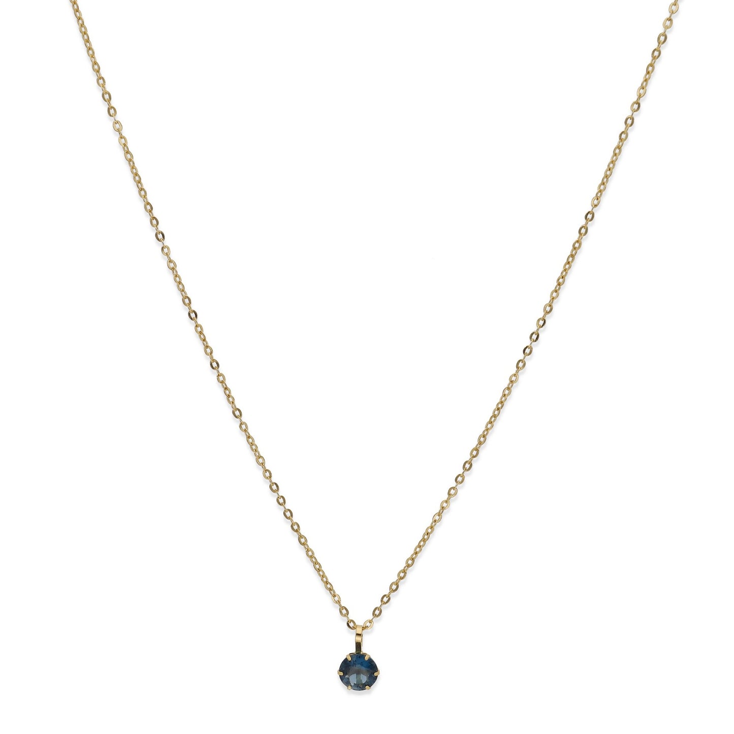 Collar con Colgante Deep en Oro de Ley 18K y Topacio Azul London