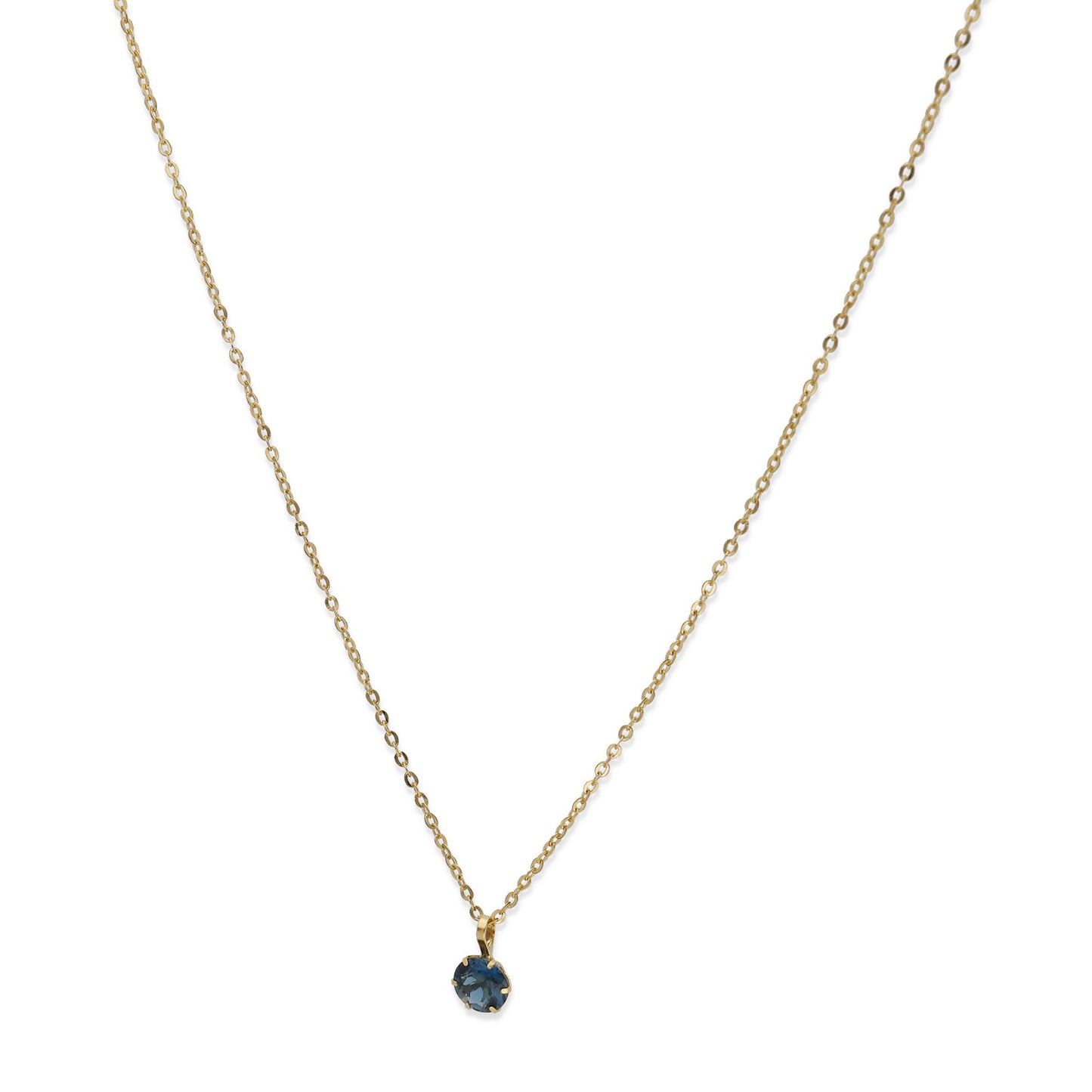 Collar con Colgante Deep en Oro de Ley 18K y Topacio Azul London
