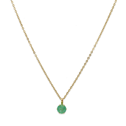 Collar con Colgante Deep en Oro de Ley 18K y Esmeralda