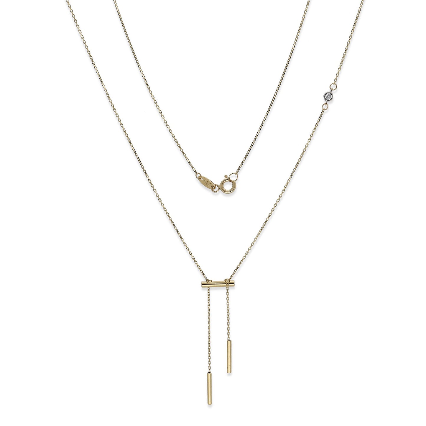 Collar Candles en Oro Amarillo y Circonita Brillante