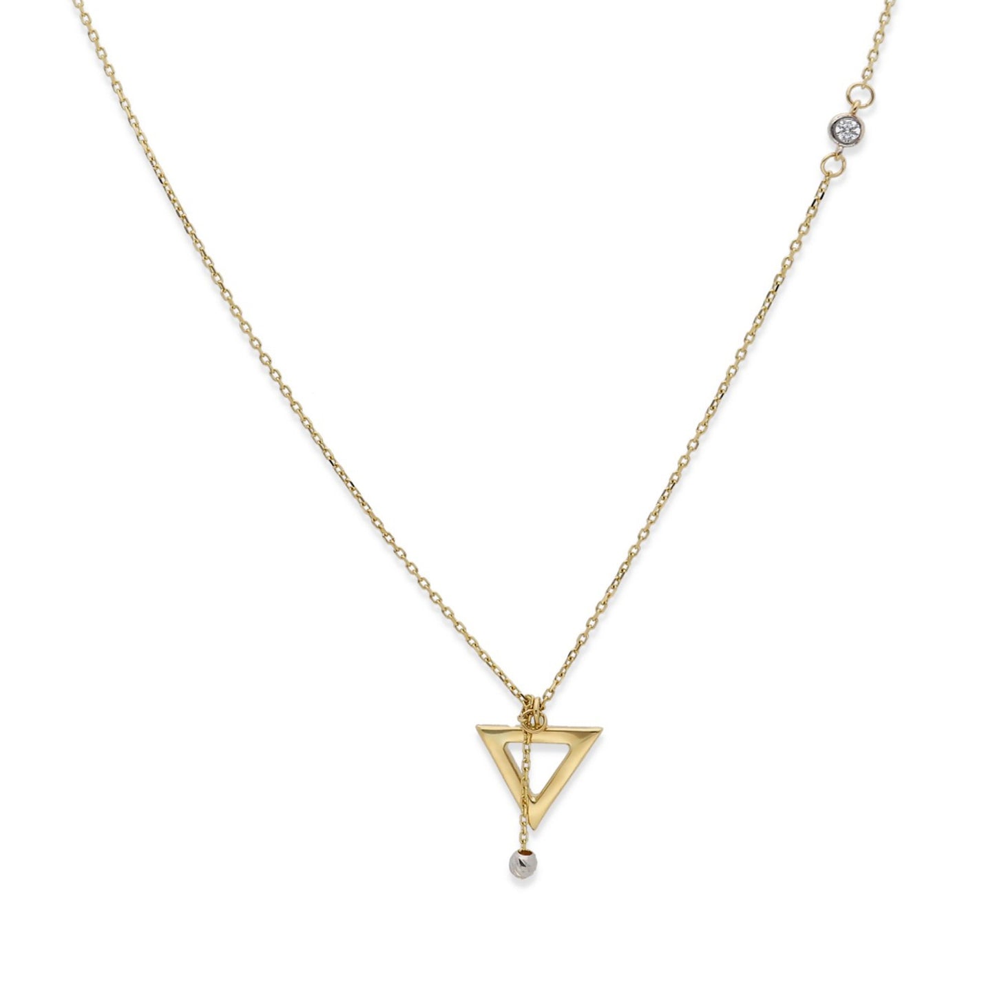 Collar de Oro con Circonita Modelo Trekant
