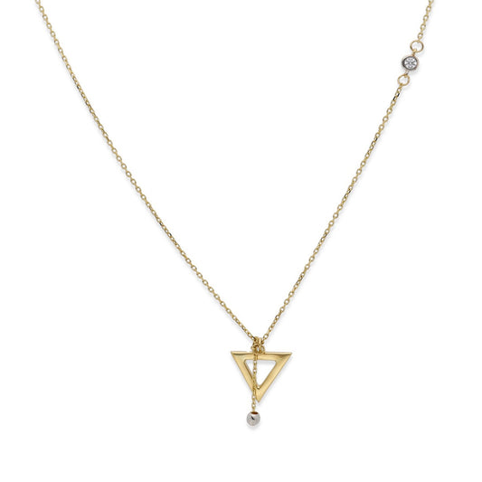 Collar de Oro con Circonita Modelo Trekant