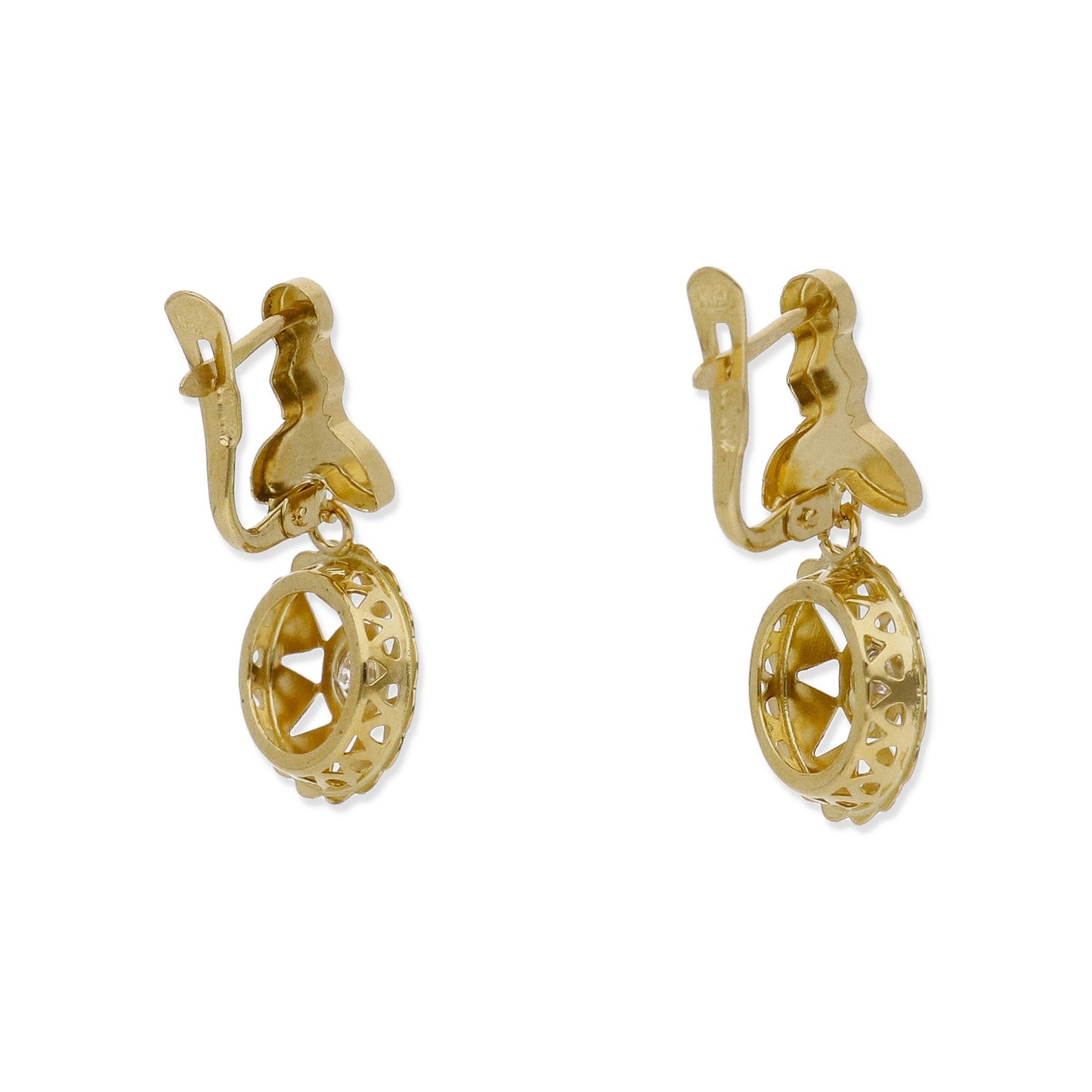 Pendientes Cubana Modelo Luant en Oro y Circonita