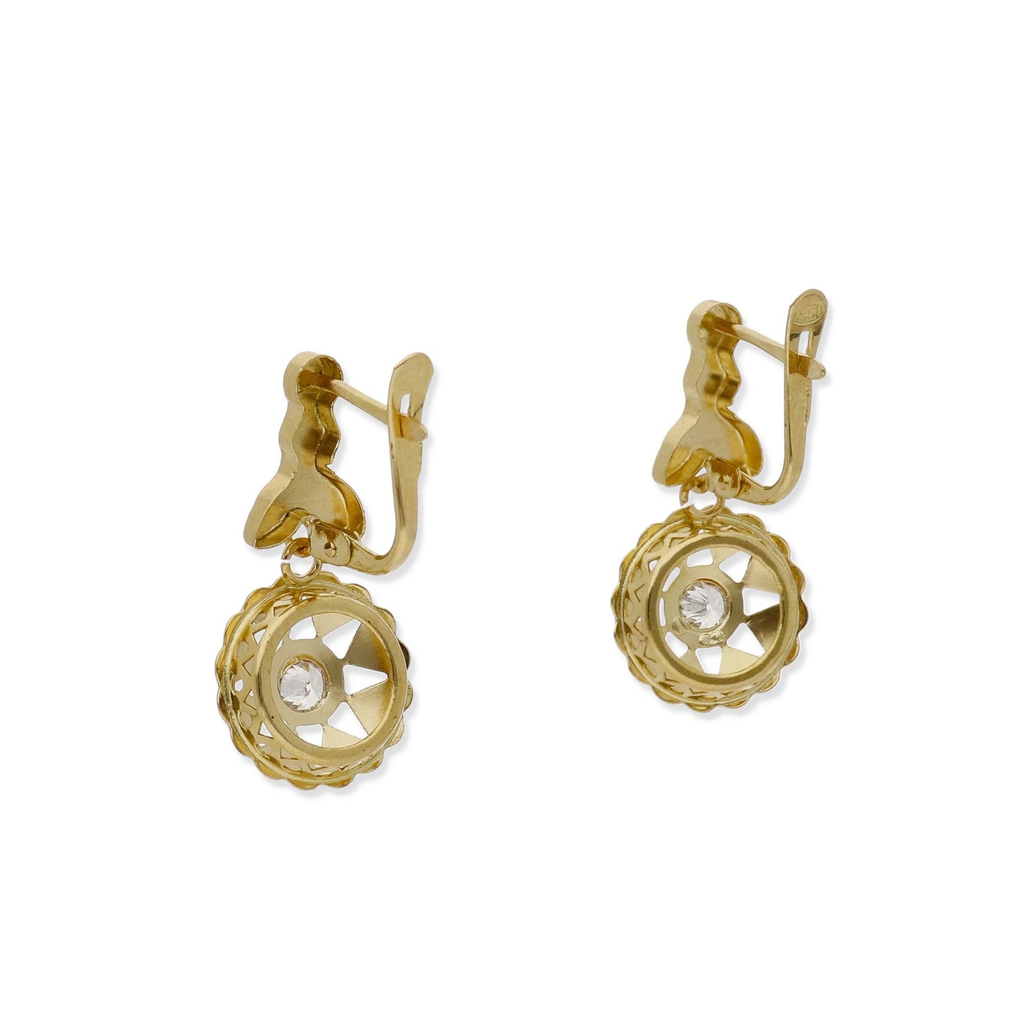 Pendientes Cubana Modelo Luant en Oro y Circonita