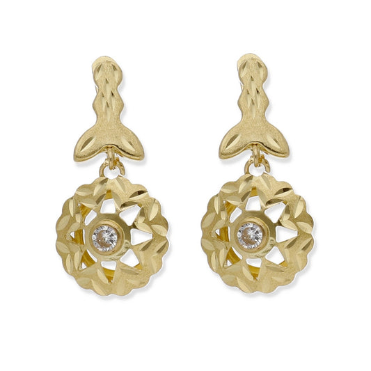 Pendientes Cubana Modelo Luant en Oro y Circonita