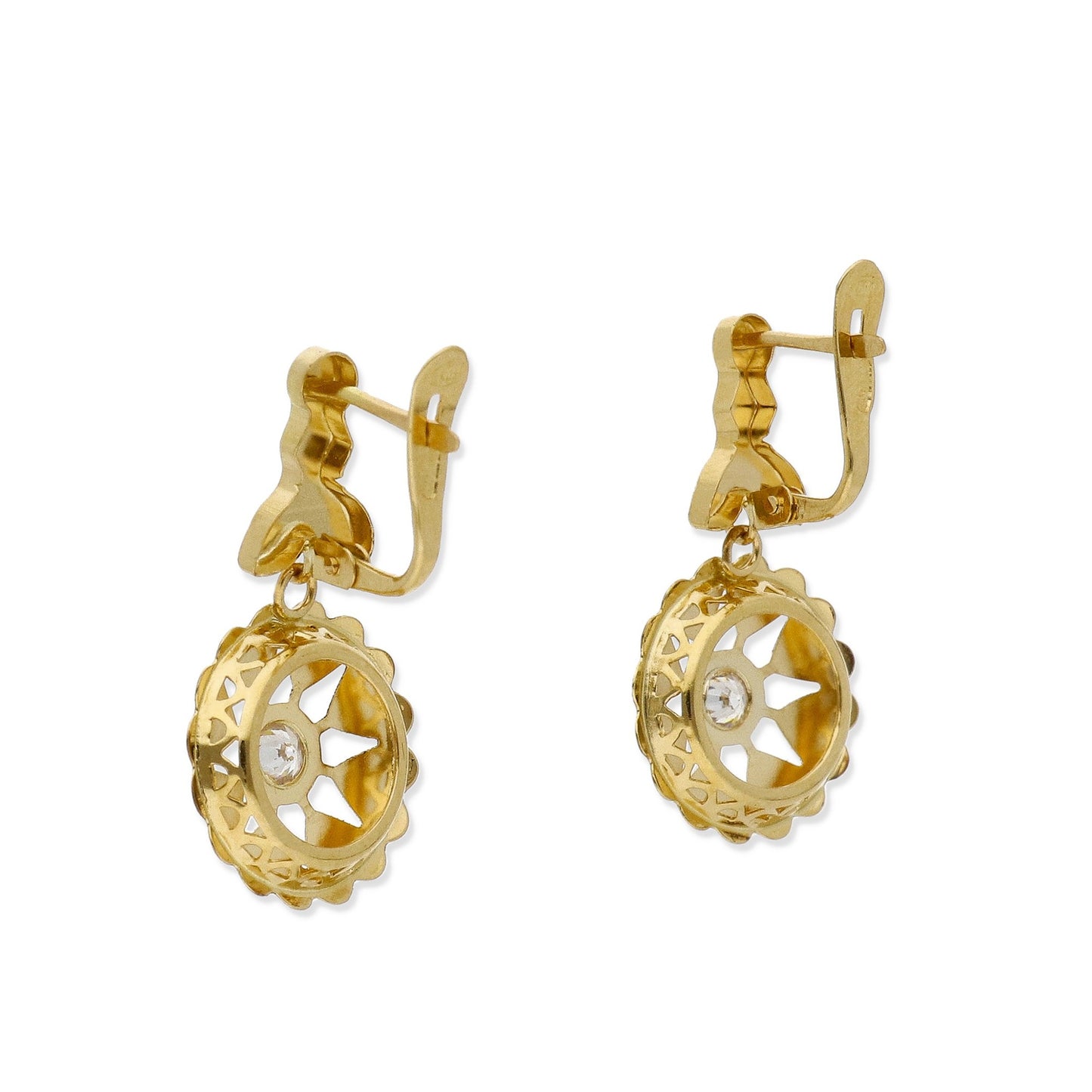 Pendientes Cubana Modelo Lyam en Oro y Circonita