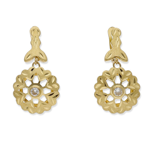 Pendientes Cubana Modelo Lyam en Oro y Circonita