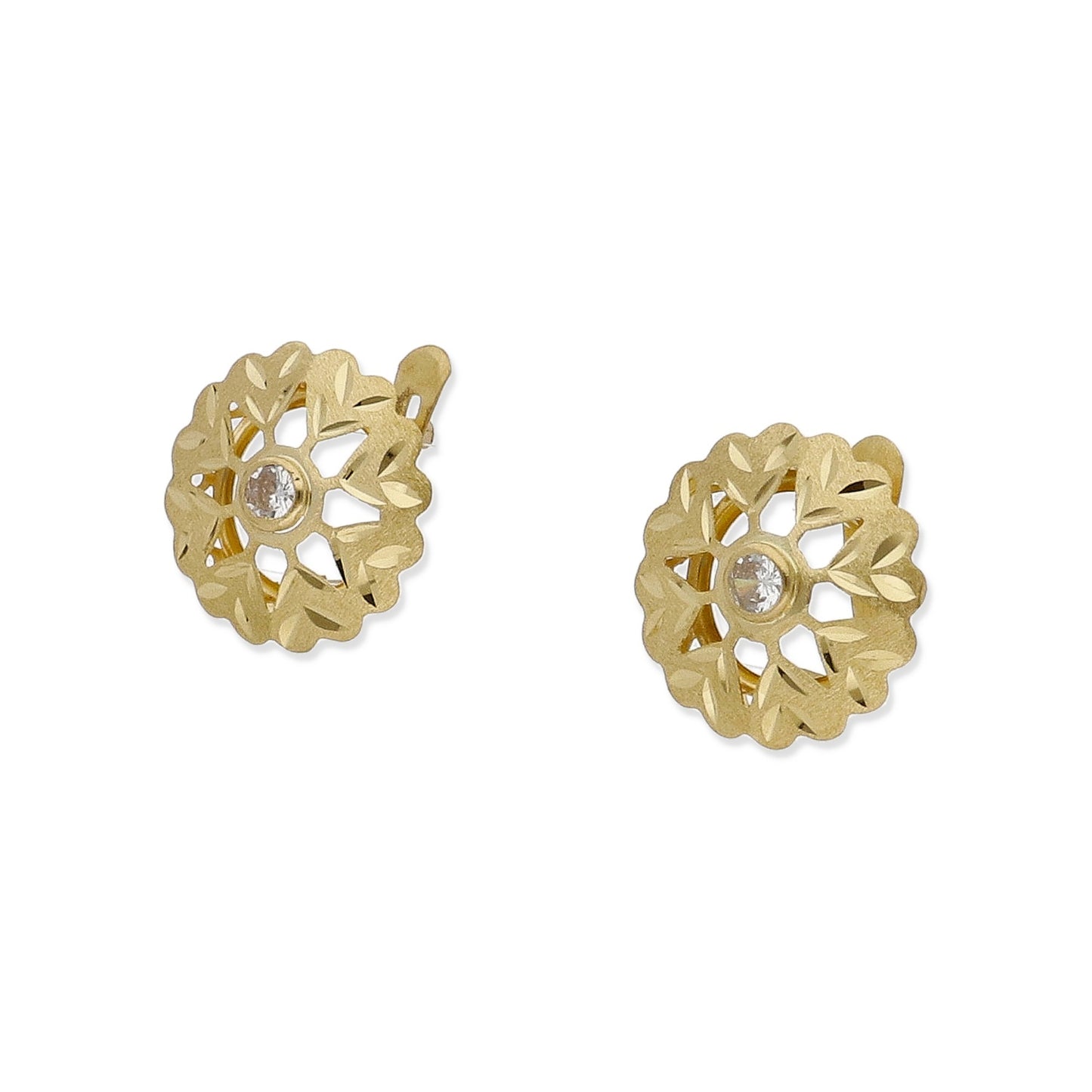 Pendientes Cubana en Oro y Circonita Modelo Lucena