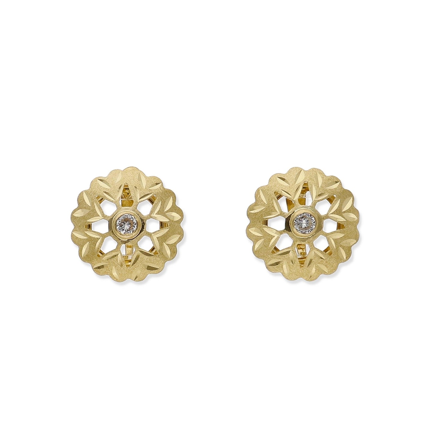 Pendientes Cubana en Oro y Circonita Modelo Lucena