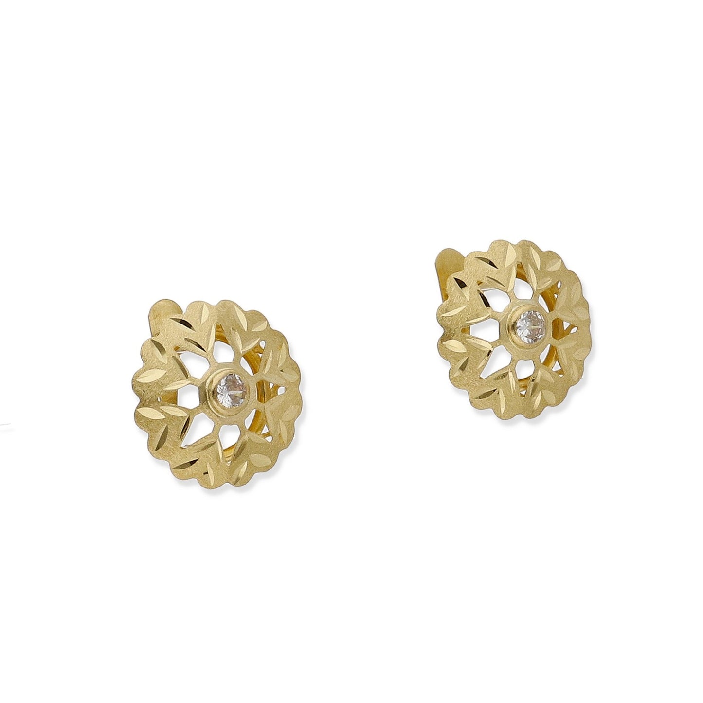Pendientes Cubana en Oro y Circonita Modelo Lucena