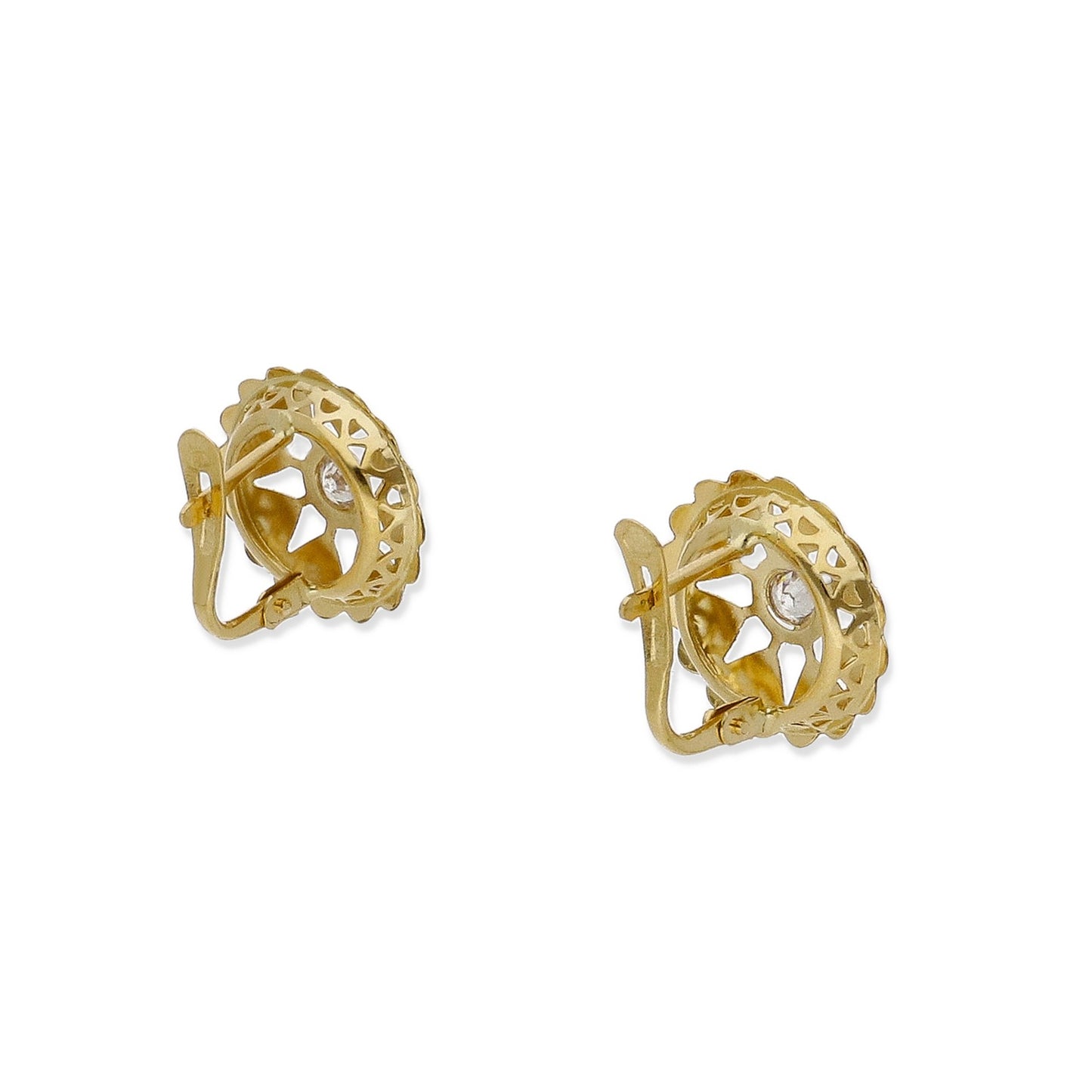 Pendientes Cubana en Oro y Circonita Modelo Lucena