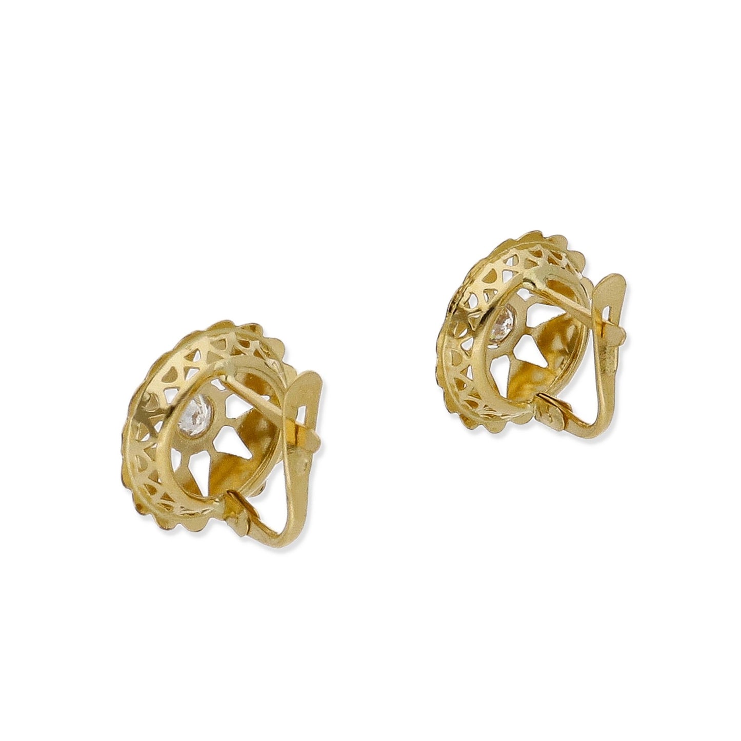 Pendientes Cubana en Oro y Circonita Modelo Lucena