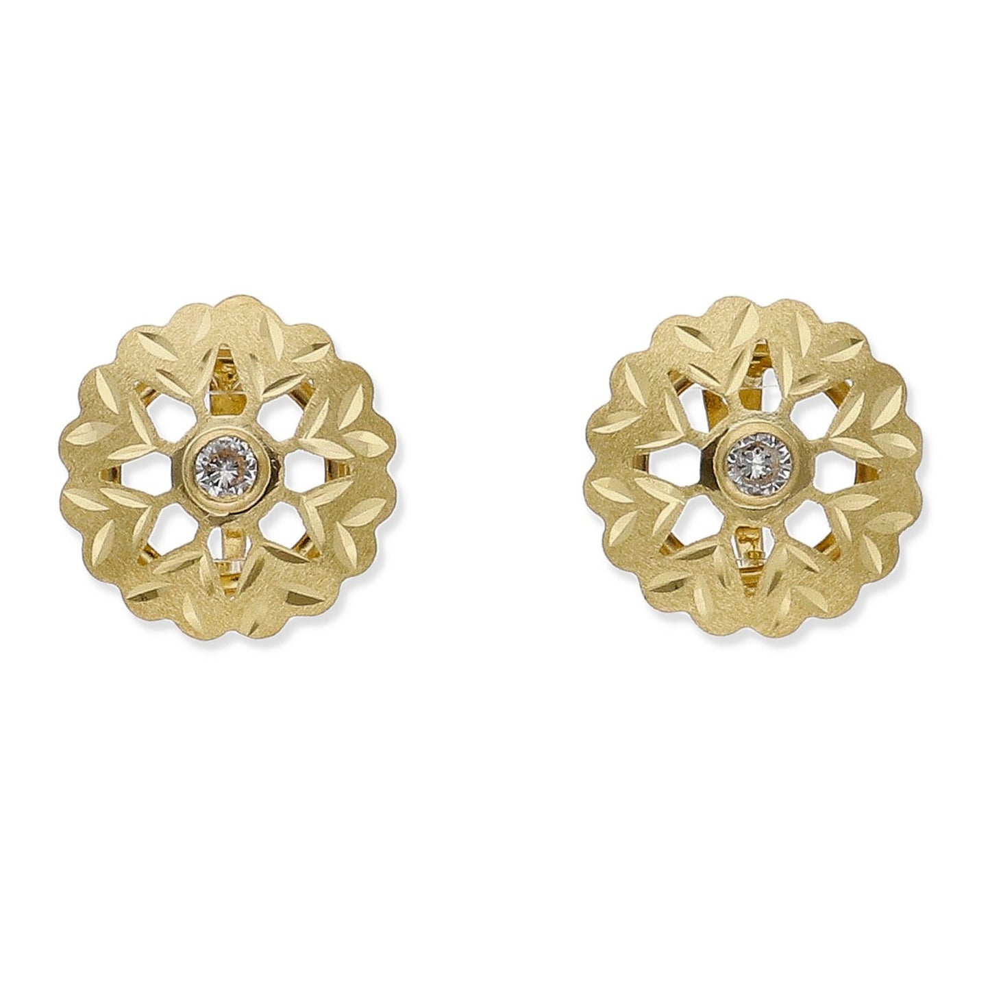 Pendientes Cubana en Oro y Circonita Modelo Lucena