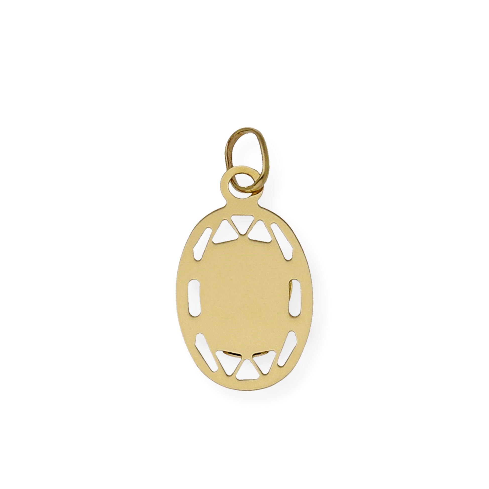 Medalla Virgen Niña de Comunión en Oro 18k Diseño Oval