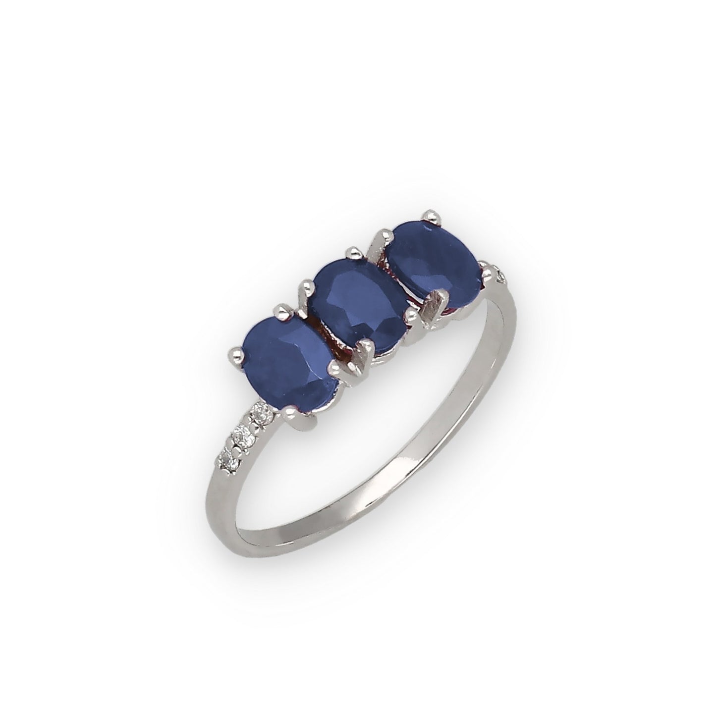 Anillo Lumina en Oro Blanco 18K con Zafiros y Diamantes