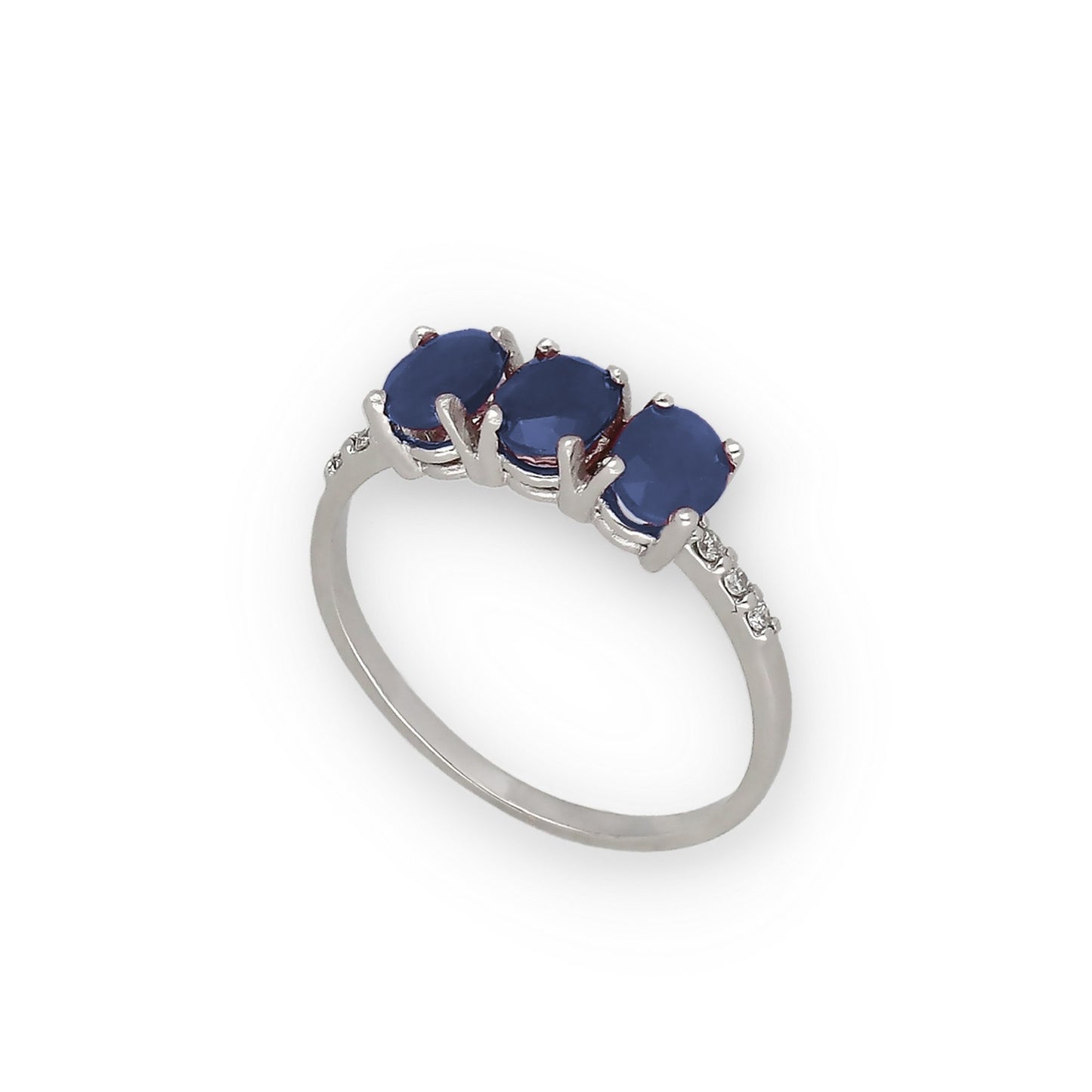 Anillo Lumina en Oro Blanco 18K con Zafiros y Diamantes