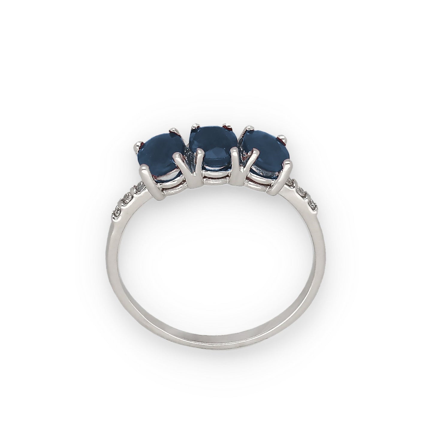 Anillo Lumina en Oro Blanco 18K con Zafiros y Diamantes